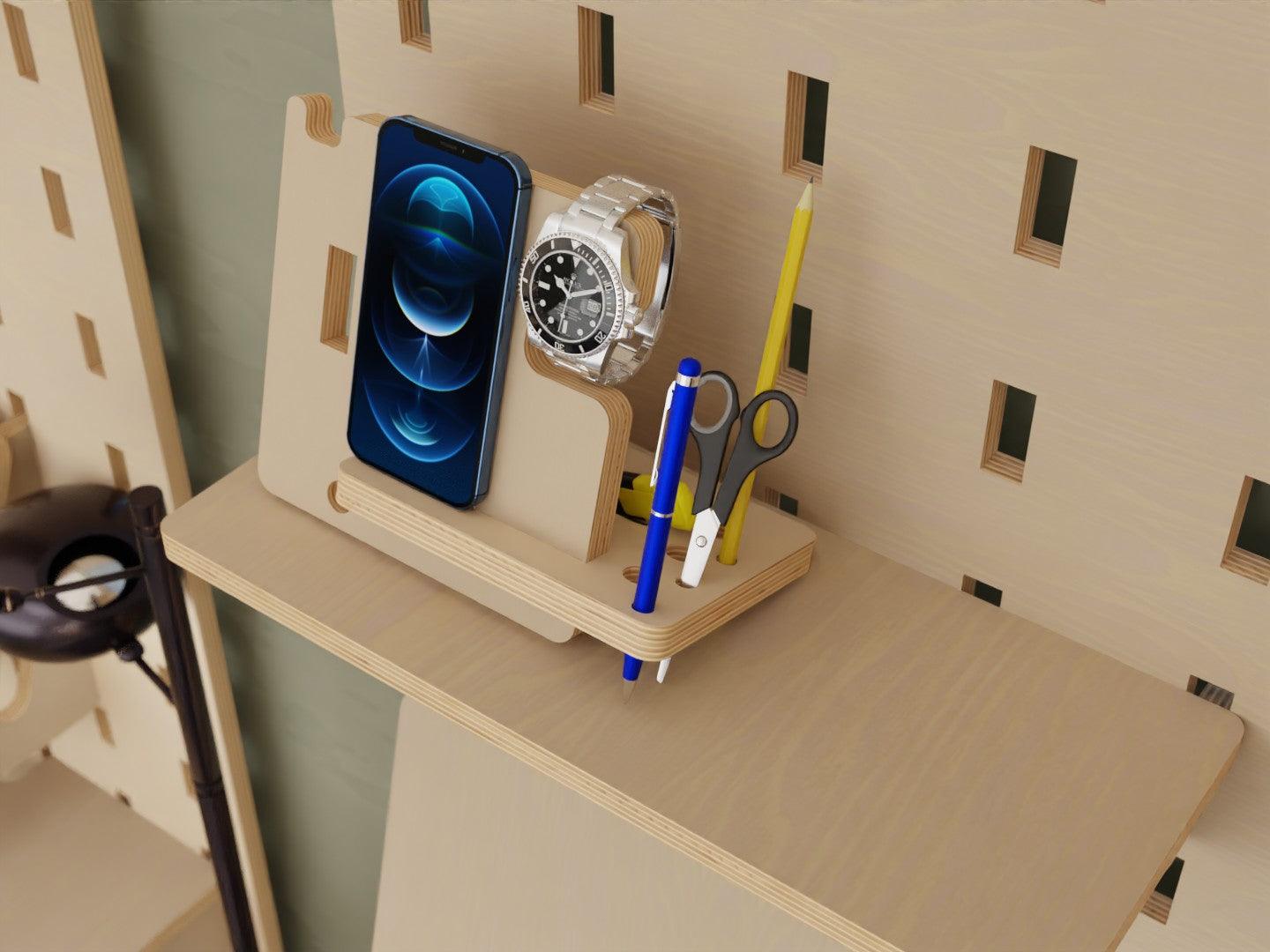 Elevate your workspace essentials with our aesthetically pleasing plywood phone stand. Style meets function!