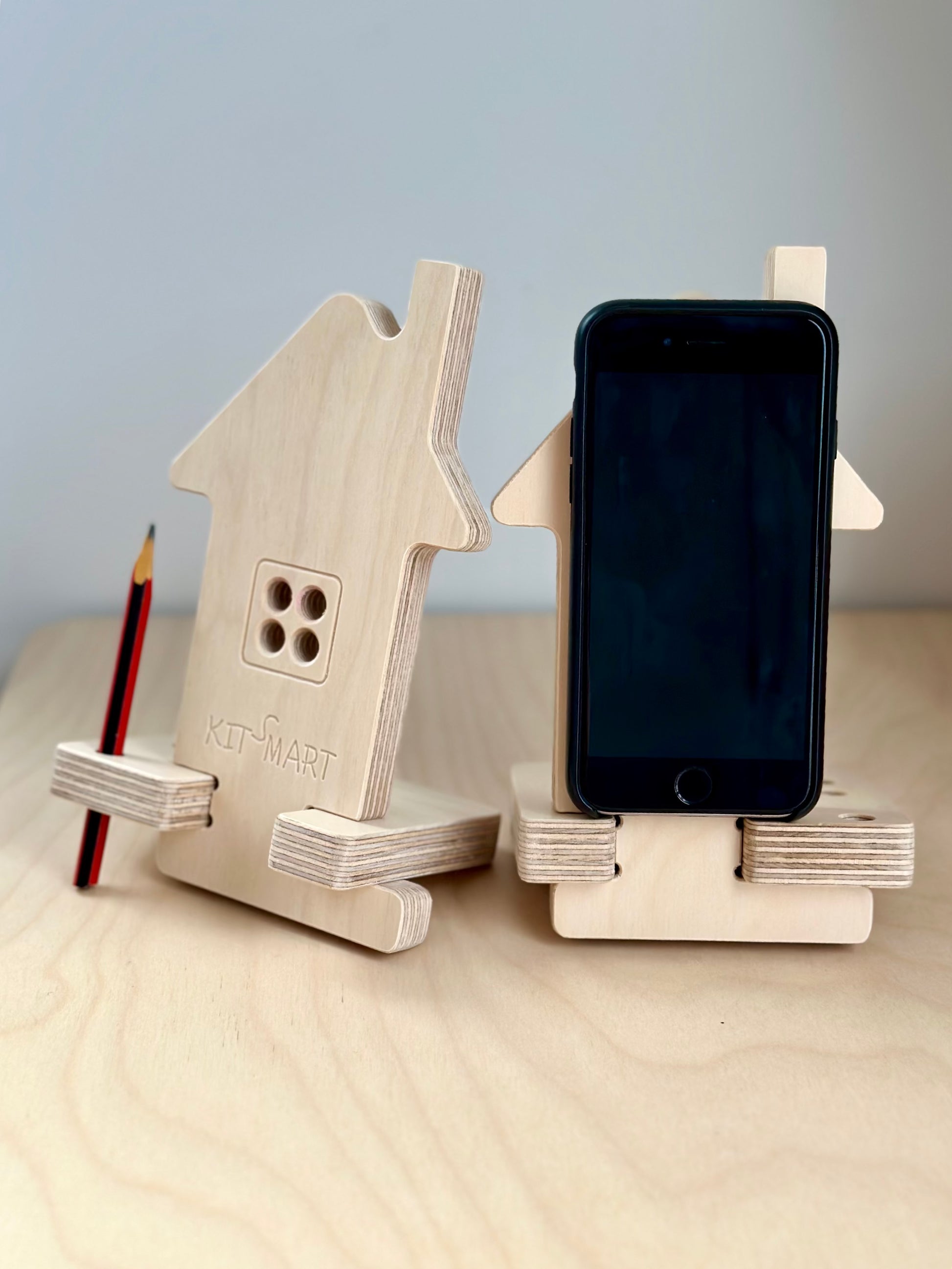 Plywood phone stand