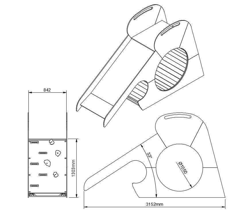 Large playroom set with Slide, Rolling drum, Climbing Wall anf