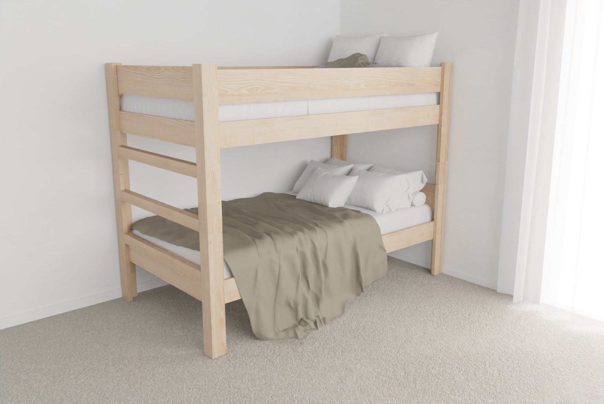 Space-saving bunk bed that keeps shared kids’ rooms tidy, bright and comfortable
