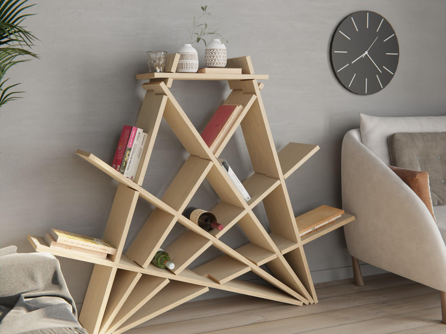 Transform your child's room with our ply bookshelf. The open design offers style and effortless book organisation.