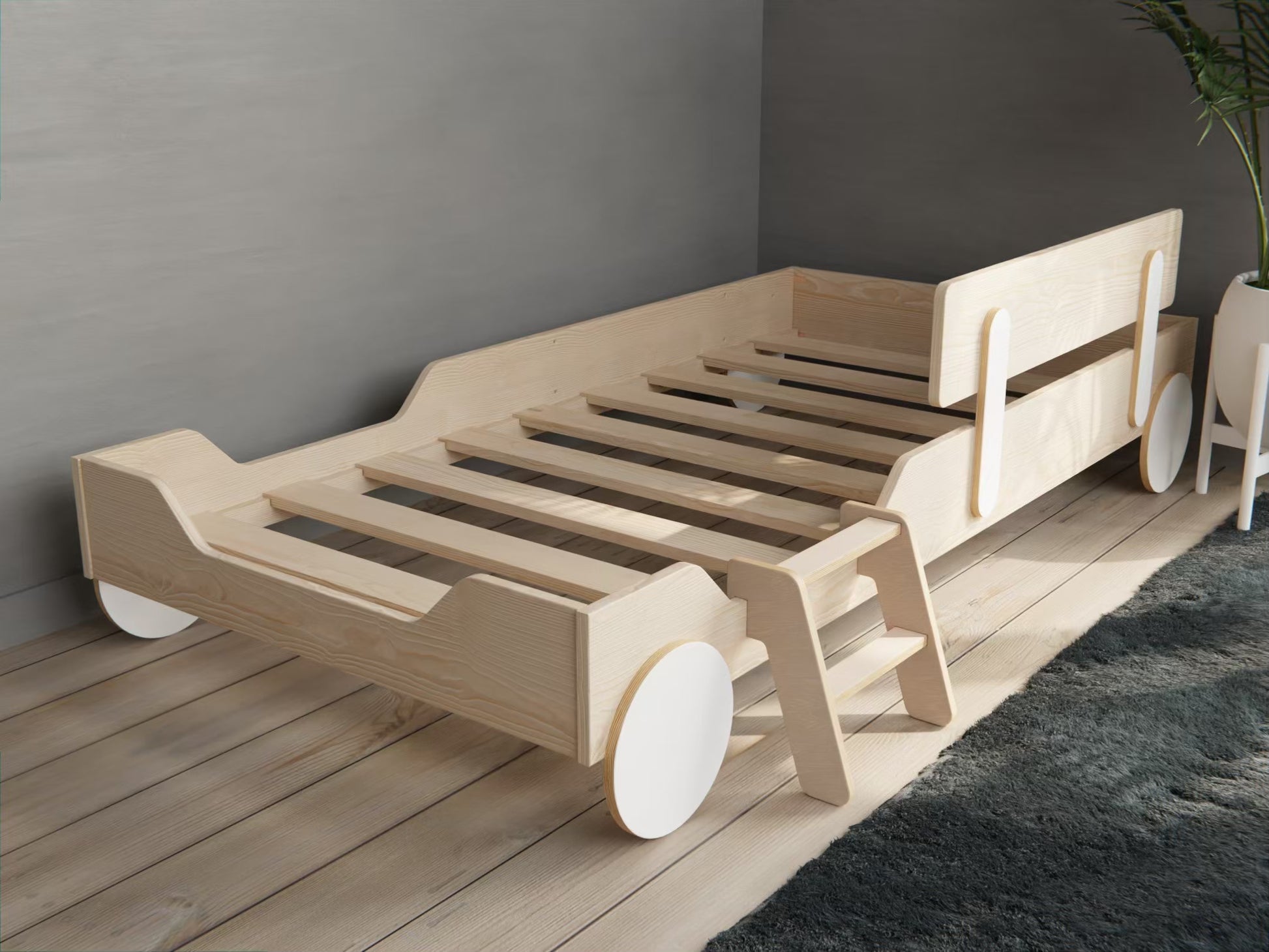 Tiny plywood ladder for Toddler beds - KitSmart Furniture