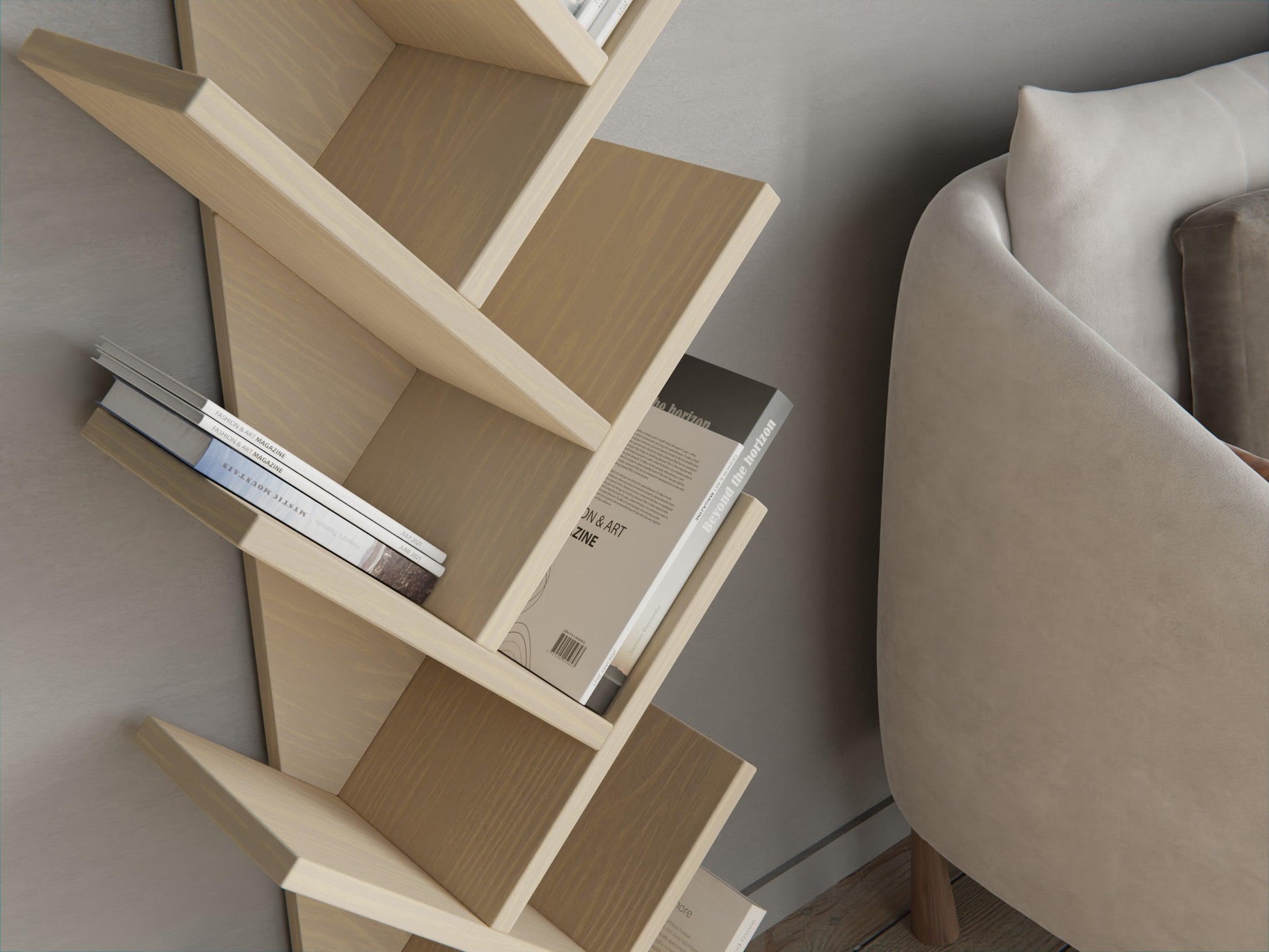 Upgrade to our ply bookshelf for children's rooms. A simple, stylish, and space-saving book organisation solution.