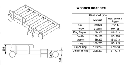 Enhance your child's sleep environment with our Montessori floor bed frames, specially designed for toddlers. Embrace natural wood and a perfect kids' bed frame solution.