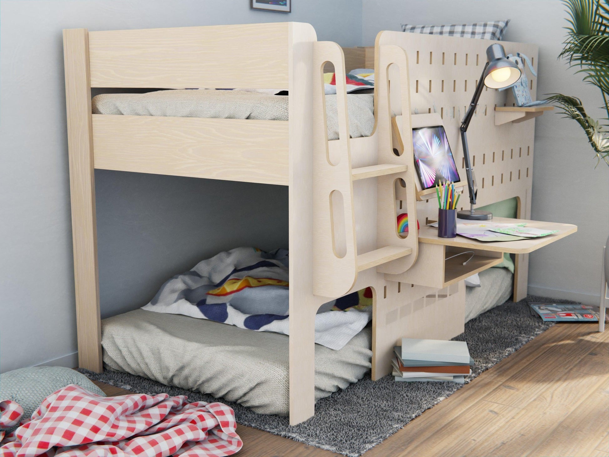Invest in your child's dreams and education with our ergonomically designed wooden low loft bed that sports a convenient study table.