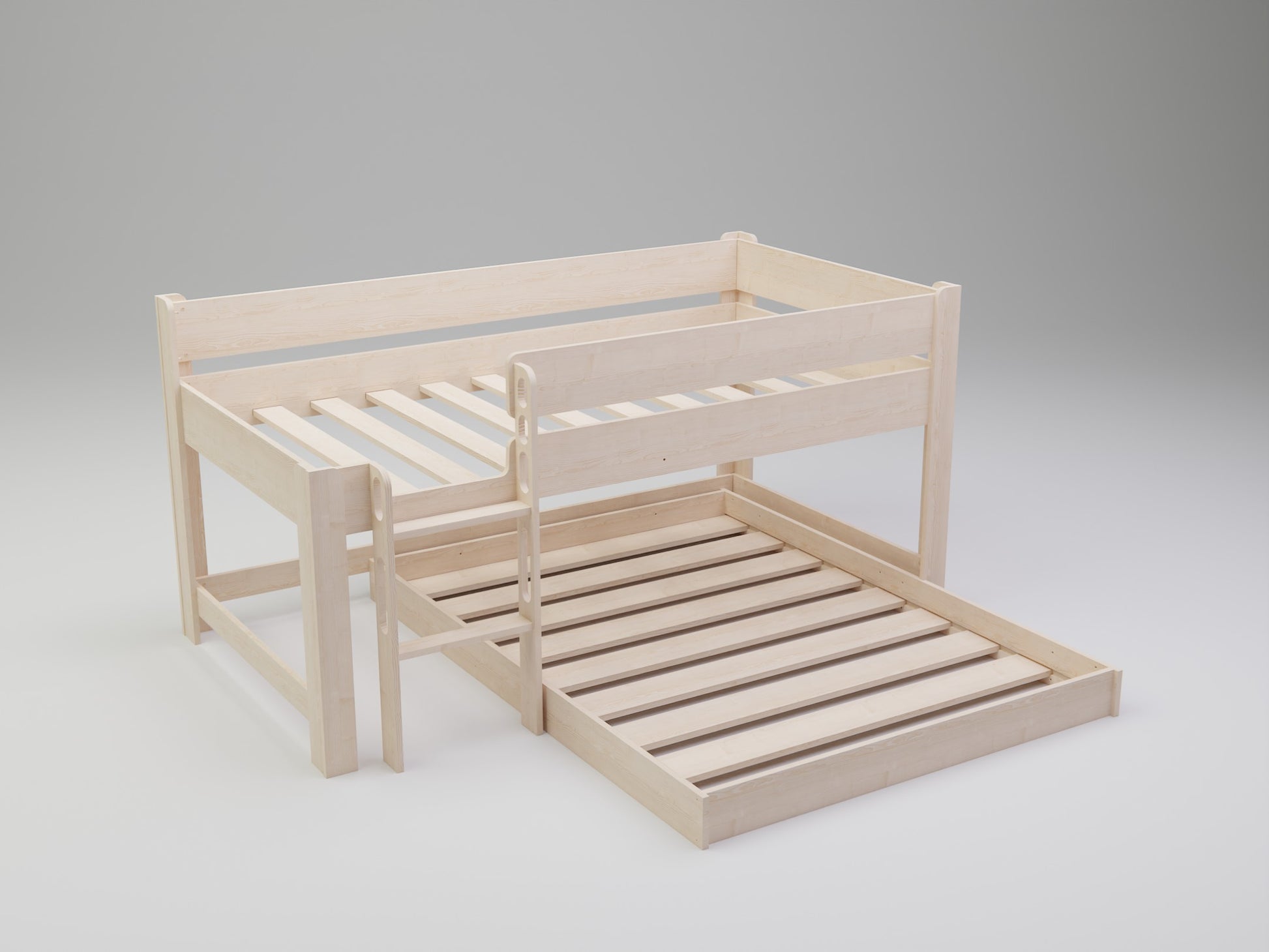 Our L shaped bed design, perfect for siblings, promises style, safety, and unparalleled comfort.