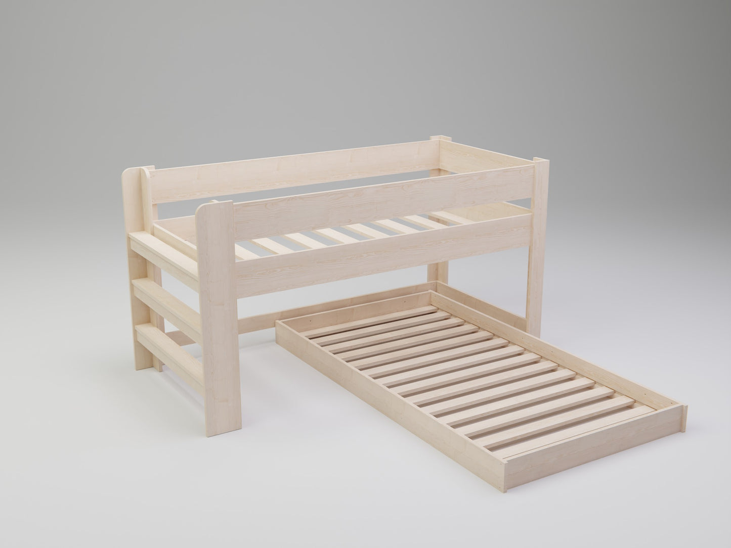 Top-grade NZ Pine in every L shaped bunk bed: Strength, longevity, and aesthetic charm in our wooden kids beds.