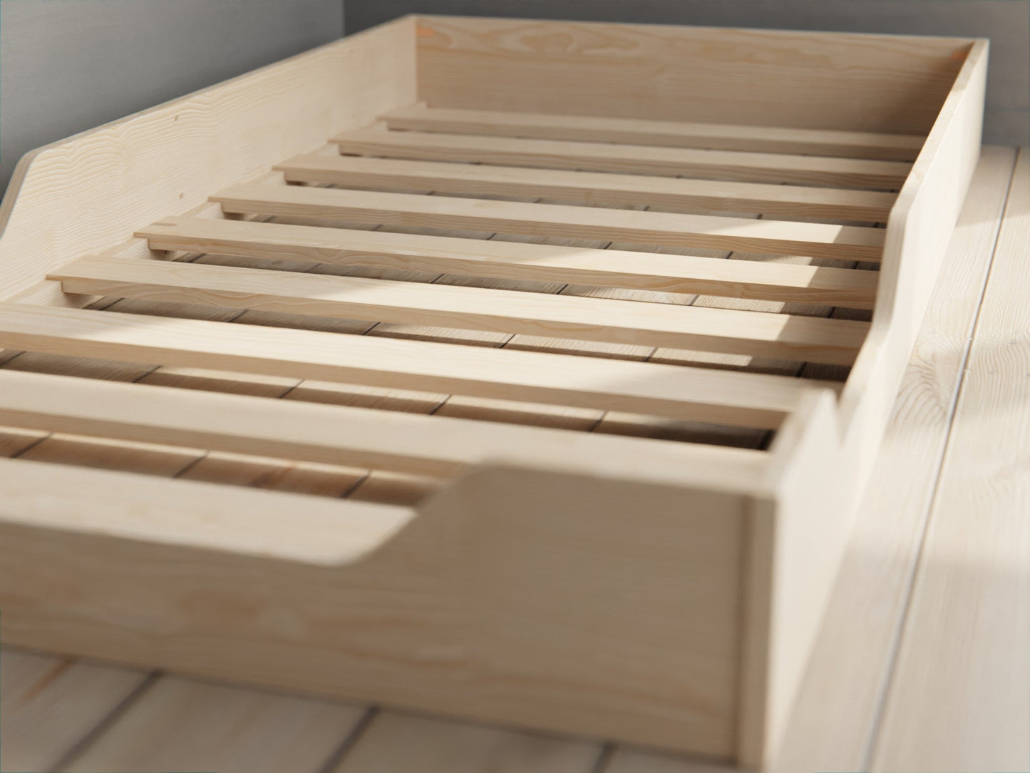 Wooden floor bed with slats Auckland NZ